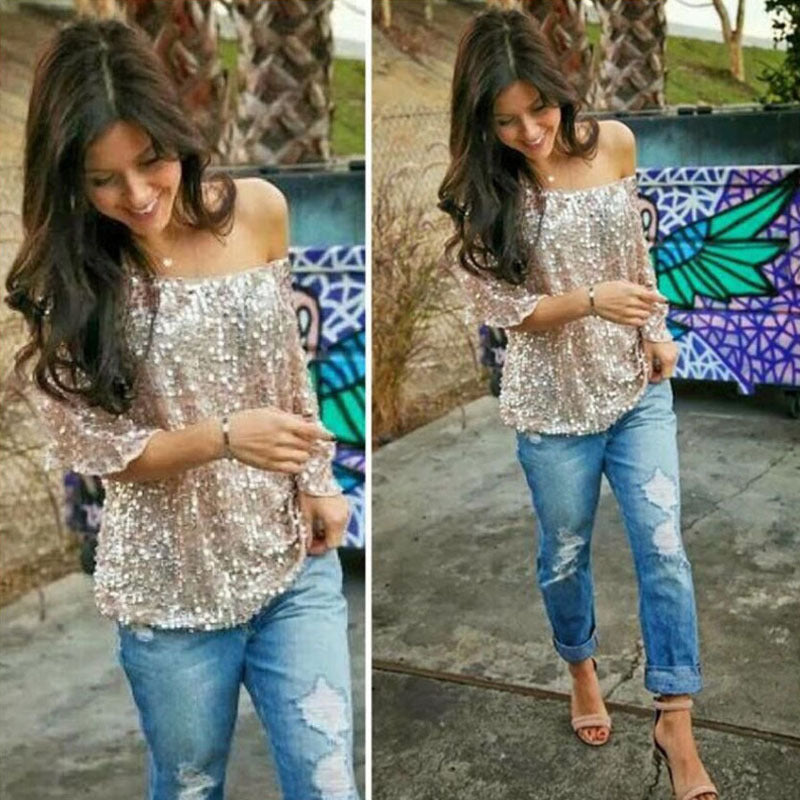 New  Fashion Women Sexy Loose Off Shoulder