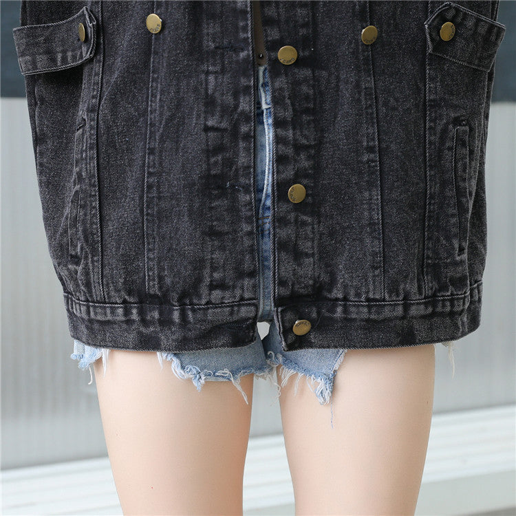 Washable Denim Coat Woman