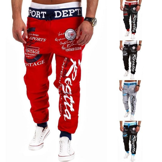 Sport Pants Letter Print Skinny Harem Pants