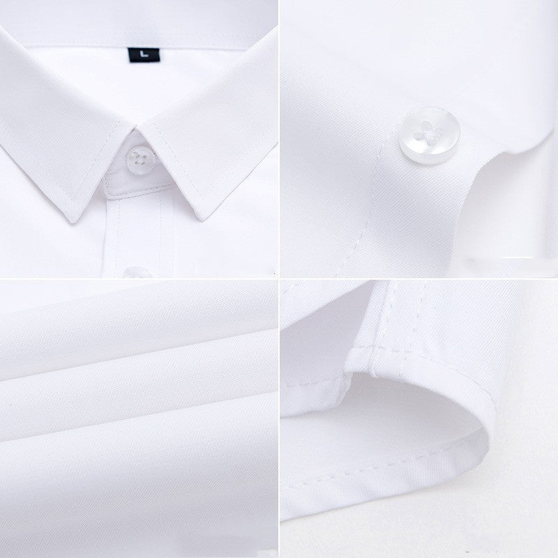 Men's Long Sleeve White Shirt Business Twill