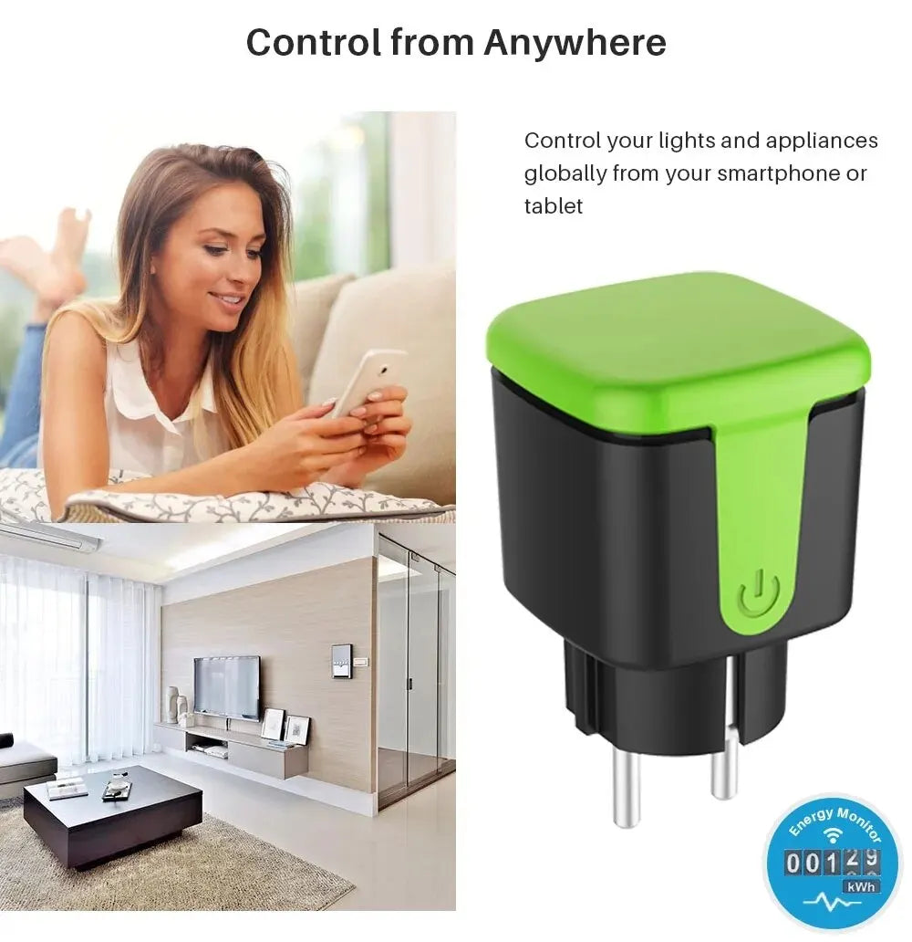 Wifi Smart Outdoor Socket IP44 Waterproof Wireless Remote Control Plug EU 16A Support Scene Linkage Alexa Google Home Vocie