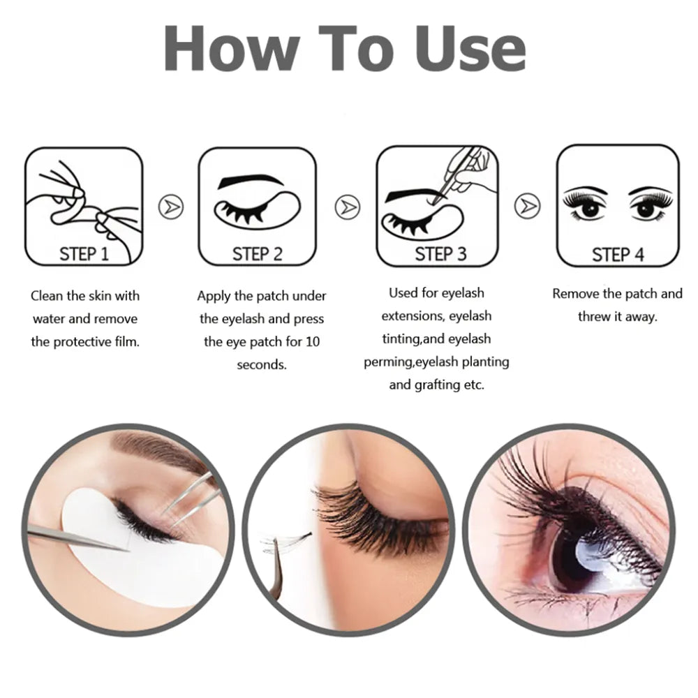 200/400/1000pairs Hydrogel Eye Patch for Building Eyelash Extension Under Eye Pads Grafted Lash Stickers Beauty Tools