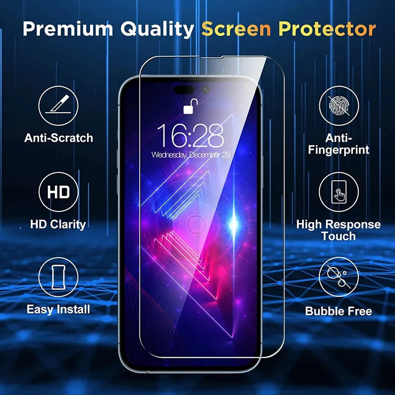 Screen Protectors for IPhone 12 13 Pro Max Mini Camera Lens Protector for IPhone 11 14 Pro MAX XS X 15 Full Cover Tempered Glass