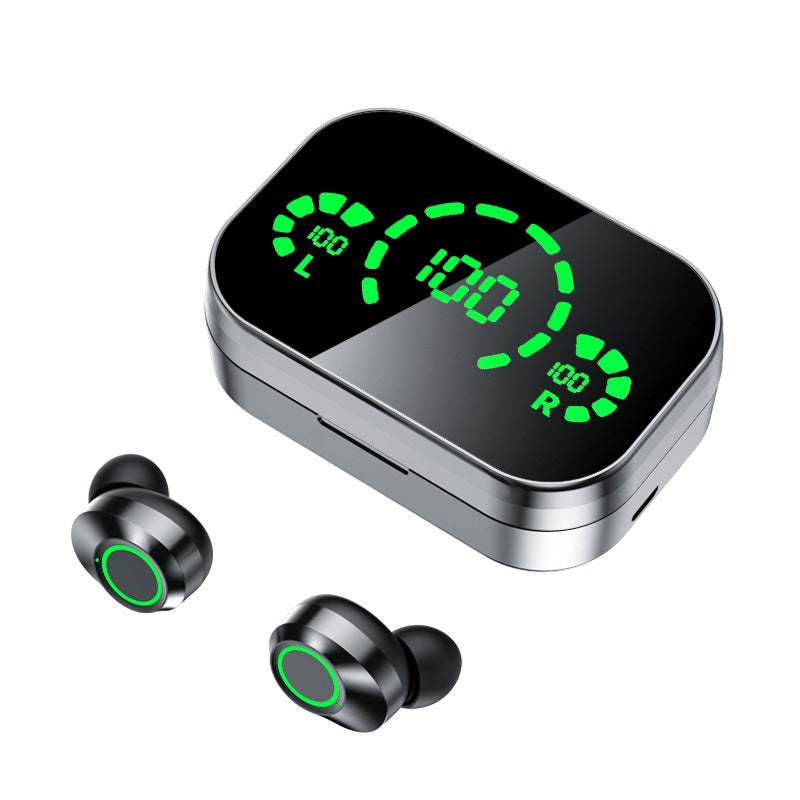 Wireless Bluetooth Headset TWS Large Screen Smart Digital Display In Ear Breathing Light